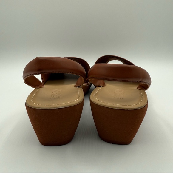 Kenneth Cole Reaction Fine Glass Brown Platform Wedge Sandals Slingback Size 9 - Picture 6 of 14